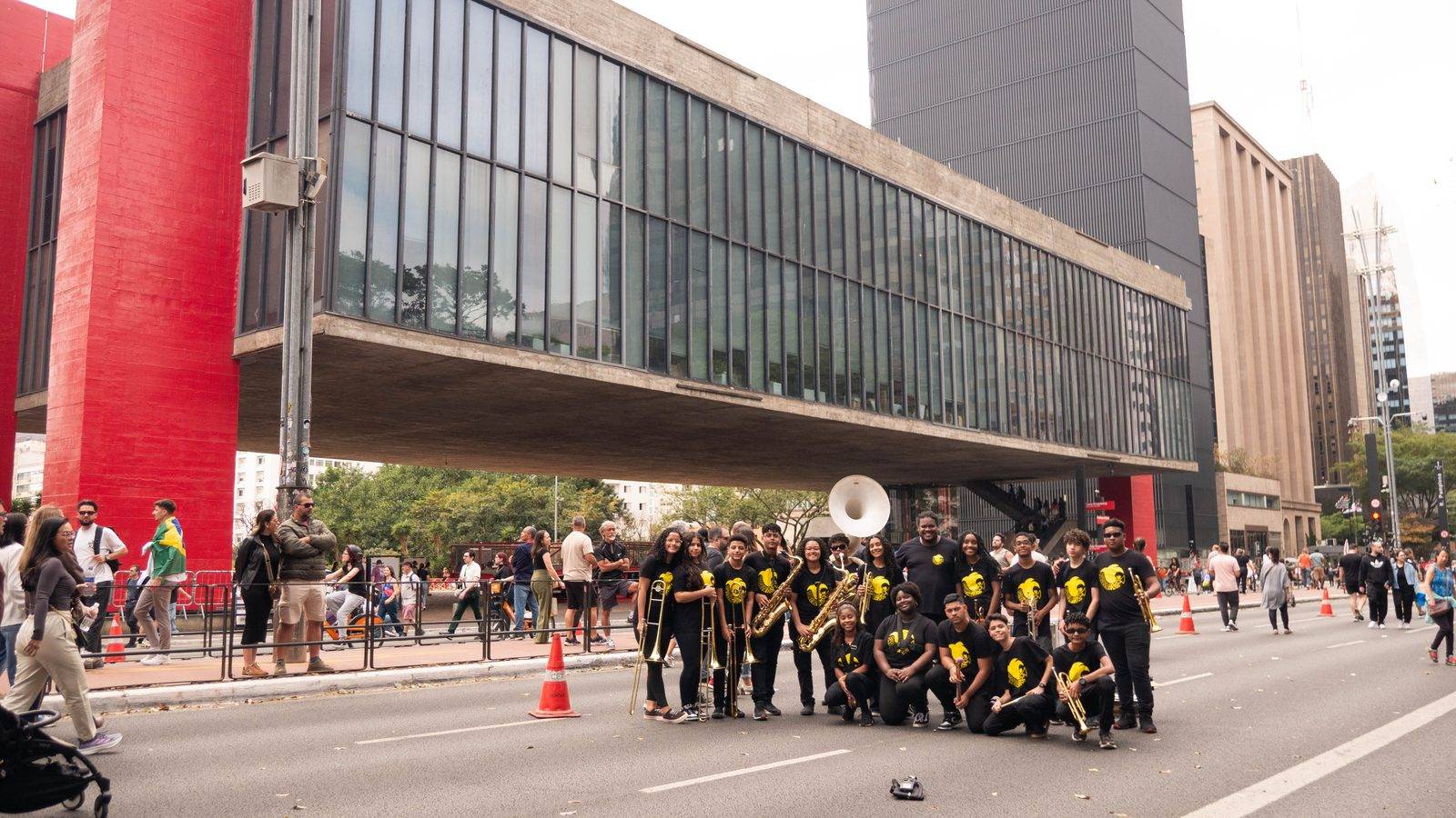 Favela Brass in front of MASP in São Paulo