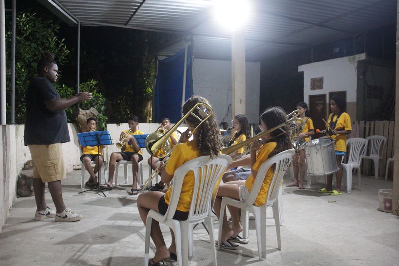Band rehearsal in the Pereira da Silva favela